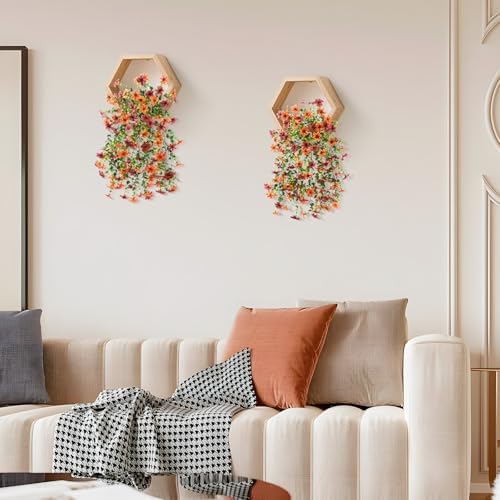 Artificial Fall Hanging Flowers Faux Mums for Outdoor Outside Decoration - Image 6