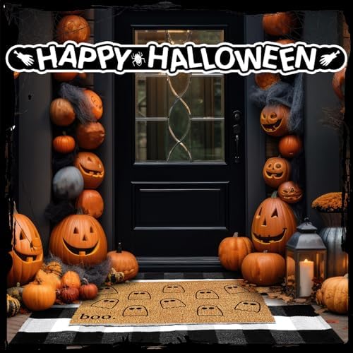 Duraaamo 2 Pcs Halloween Coir Doormat Outdoor Ghost Welcome Mat, Non-Slip - Image 6