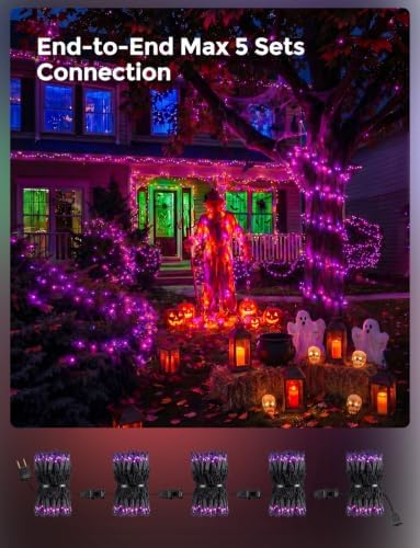 20FT Purple Outdoor Halloween String Lights for Indoor Haunted House Decor - Image 5