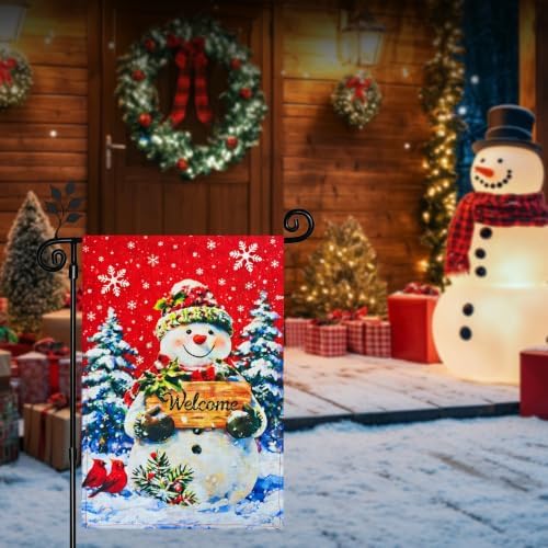 12×18 Christmas Snowman Garden Flag - Image 5