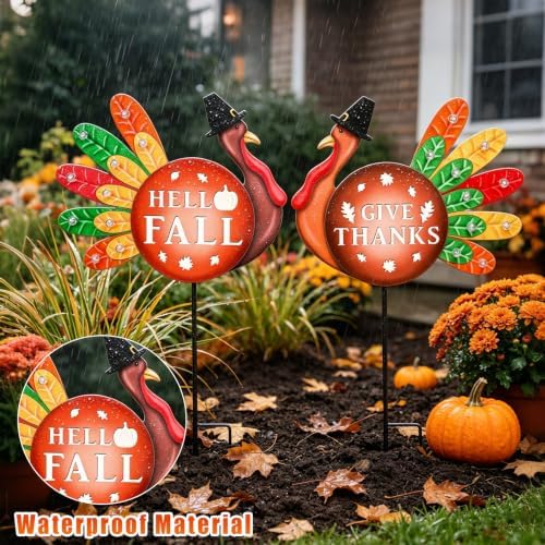 MUMTOP Thanksgiving Turkey Outdoor Decor for Home, 2 Pack - Image 5