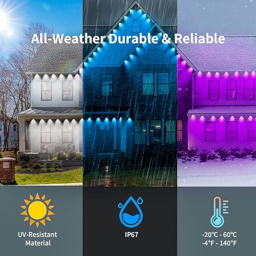 KSIPZE Permanent Outdoor Lights for House Waterproof IP67, Eaves LED Lights - Image 3