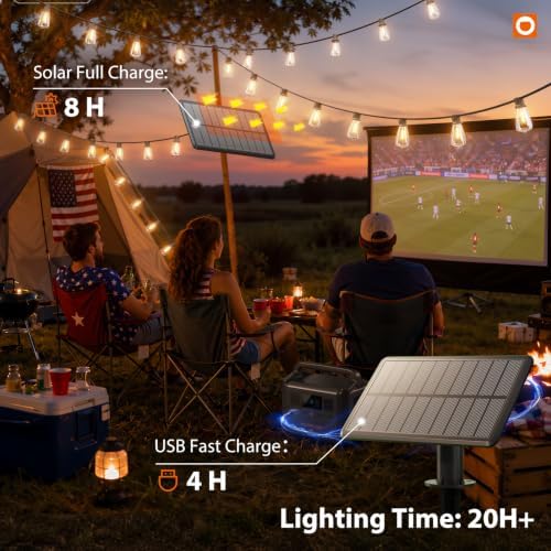 addlon 72FT Solar String Lights Waterproof with Remote & USB, Patio Lights - Image 2