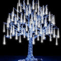 Meteor Shower Rain Lights with 25 Tubes 600 LEDs Waterproof Icicle Snow Fall String Lights for Party Tree Home Patio Outdoor Decoration (25 Tubes, White) by FYYZY