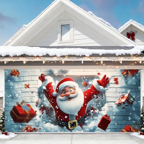 6 x 13 ft Halloween Garage Door Decorations Halloween decorations Witch Door Cover, Hanging Banner, Cauldron Backdrop Mural for Home, Outdoor, Indoor, Spooky Party, Wall, Window (White Wall-2, 6 x 13 ft) - Image 2