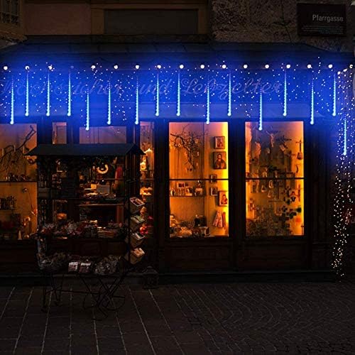 Blue Icicle Lights for Outside, 40-Tube Meteor Shower Lights for Chrismtas - Image 5