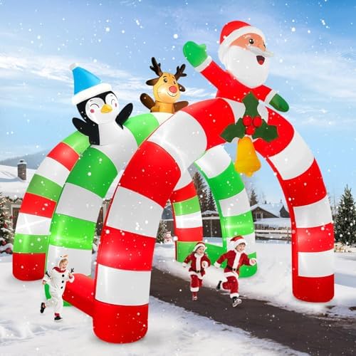12FT Christmas Inflatable Archway, Kalolary Santa Elk Inflatable Tunnel - Image 7