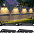 11.81inch Solar Fence Lights Outdoor Waterproof, 3-Mode (3000K/4000K/6000K),4 LED with Upgraded High-Efficiency Solar Panel & Wide Beam for Backyard/Patio/Deck/Step/Home Improvement(4 Pack) by Unknown