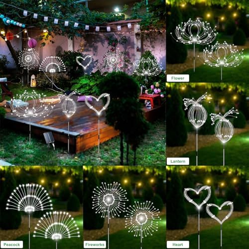 Slyuexu Solar Garden Lights Outdoor Waterproof, 4 Pack Total 480 LED - Image 5