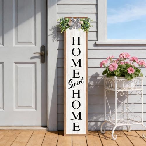 Welcome Sign for Front porch Standing 45"X9" Double-Sided Wood Frame Outdoor Tall Welcome Signs Vertical Decor for Farmhouse Rustic Home Modern Outside Front Door Wall Decorations - Image 6