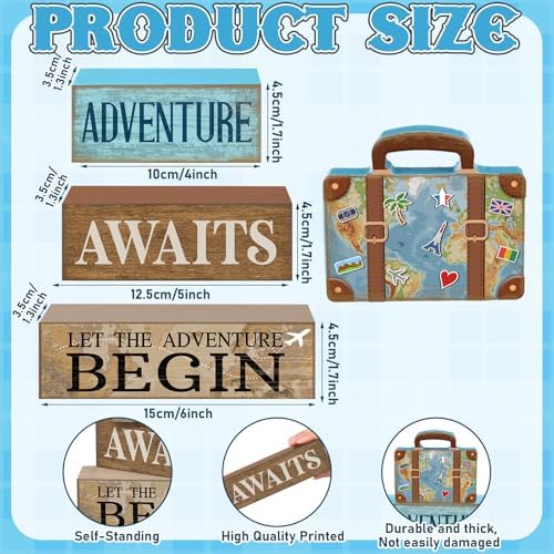 Lineshading Pcs Travel Party Decoration Vintage Adventure Await Table Decor - Image 6