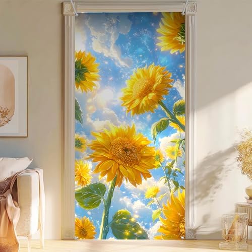 Front Door Covers Decorative, Spring Flower Design Door Curtain 70.8 x 35.4 Inch for Porch Outdoor Indoor Home Decor (Colorful-228) - Image 5