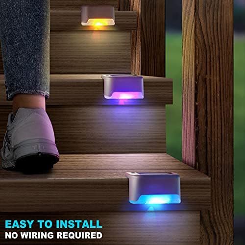 DenicMic 16 Pack Solar Deck Lights Outdoor Waterproof Color Changing LED - Image 3