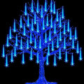 Christmas Meteor Shower Rain Lights - 25 Tube, 600 LED Waterproof Icicle Snow Fall String Lights for Party, Tree, Home, Patio, Outdoor Decoration (Blue) by FYYZY