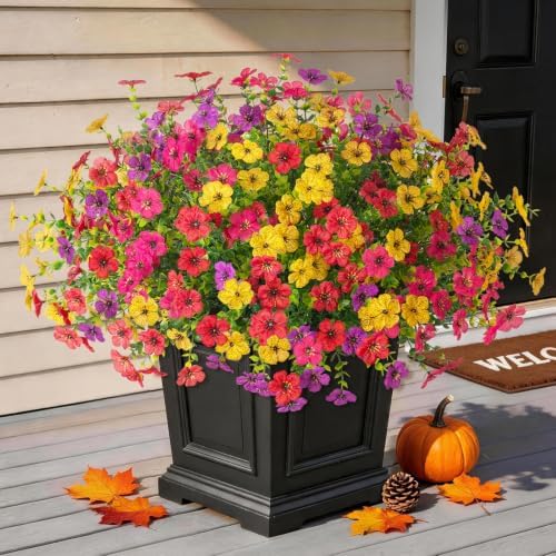 Hommyea Fall Artificial Fake Mums Flowers Plant for Outdoor Faux Home Decor by HommyeaArtificialFlowers