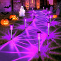 Halloween Solar Lights Outdoor 10 Pack LED Purple Pathway Lights by Gorrzai