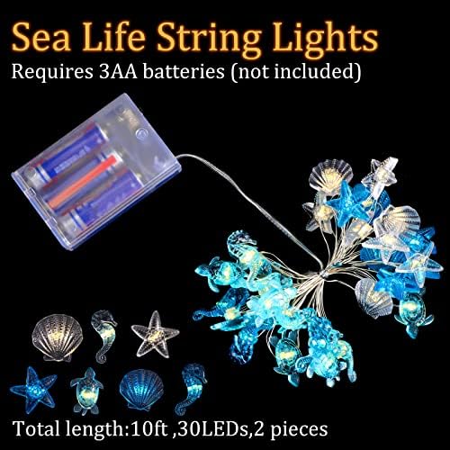 Zhanmai 2 Pcs Ocean String Lights 10 ft Battery Fairy Light 20 LED - Image 4