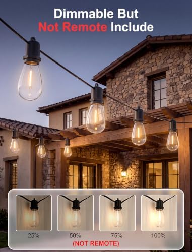 100FT Outdoor String Lights for Patio with 50+2 Shatterproof LED Bulbs - Image 6