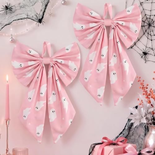 Suncalla 2 Pcs Pink Halloween Ghost Wreath Bows 18'' x 12'' by Unknown