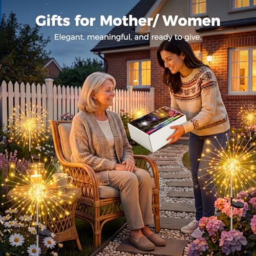 btfarm 4 Pack Solar Garden Lights Outdoor, 8 Modes Firework Lights Outside - Image 4