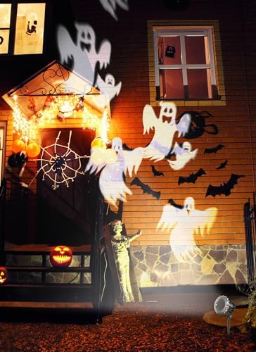 Minetom Halloween Projector Lights Outdoor, Rotating Ghost Projector Halloween, Waterproof Halloween Light Projector Landscape Lights for Outdoor Indoor, Yard, Patio, Garden, Party Decor - Image 7