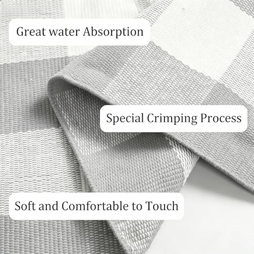 Buffalo Plaid Outdoor Rug 3x5 Ft Gray and White Checkered Area Rug Washable Doormats Indoor Outdoor Rugs for Layered Front Door Mats, Porch, Entryway, Kitchen, Farmhouse - Image 7
