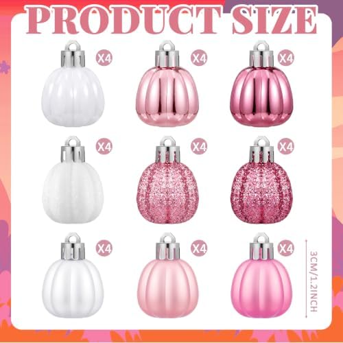 Colingmill 36 Pcs Fall Tree Ornaments, Cute Pink Pumpkin Hanging Ornaments - Image 2