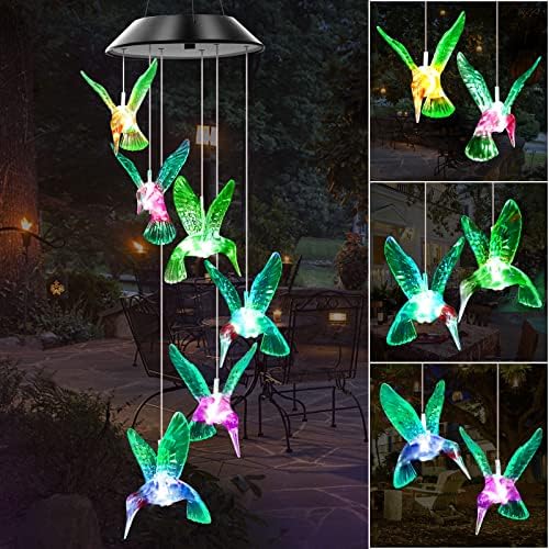 WENANA Solar Wind Chimes, Hummingbird Gifts by WENANA