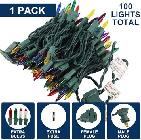 Multicolor Christmas String Lights, 100 Count, Incandescent Mini Christmas Lights, Connectable Xmas Tree Light for Indoor Outdoor Garland Birthday Holiday Wedding Festival Party - Image 5