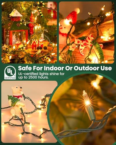 Minetom Clear Christmas String Lights 100 Count 20 Feet Incandescent Bulb - Image 6