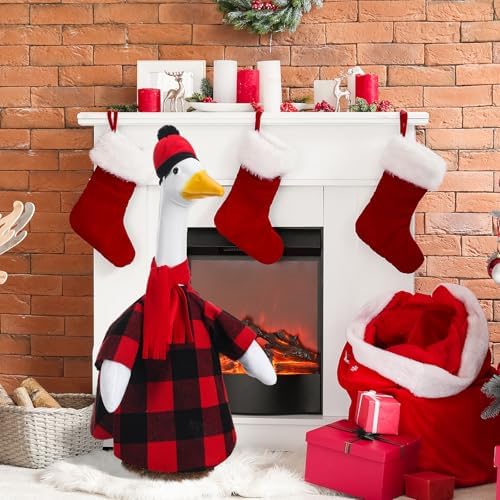 Cutecrop Christmas Red and Black Buffalo Plaid Goose Outfit Clothes - Image 6