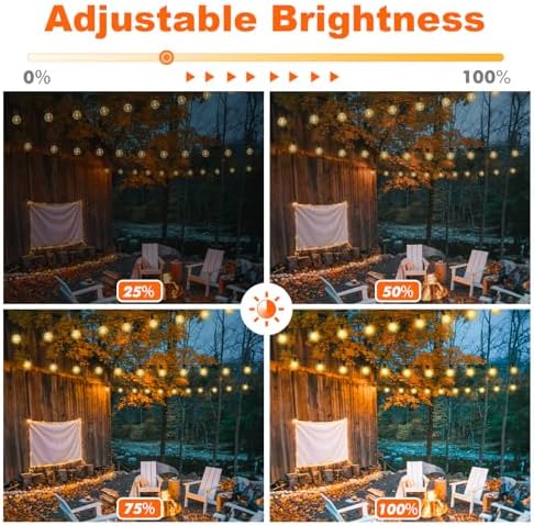 150FT LED Outdoor String Lights with Dimmable 3 Color Lights with Remote - Image 4