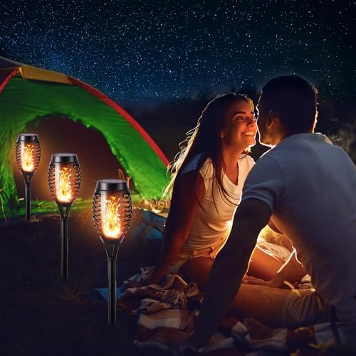 Toodour Solar Torch Flame Lights, 12 Pack Solar Halloween Lights Outdoor - Image 5