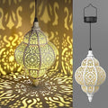 Hapjoy Hanging Solar Lights Outdoor Garden Decor Solar Lantern Waterproof Plastic Moroccan Outdoor Decorations for Patio Pathway Yard Backyard Garden Decorative (1, White) by Hapjoy
