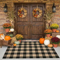 Fall Decor Buffalo Plaid Outdoor Rug 4x6 Ft Coffee and Black Checkered Area Rug Washable Indoor Outdoor Rugs for Porch, Entryway, Hallway, Kitchen, Living Room, Dining Room, Bedroom by WAYYE