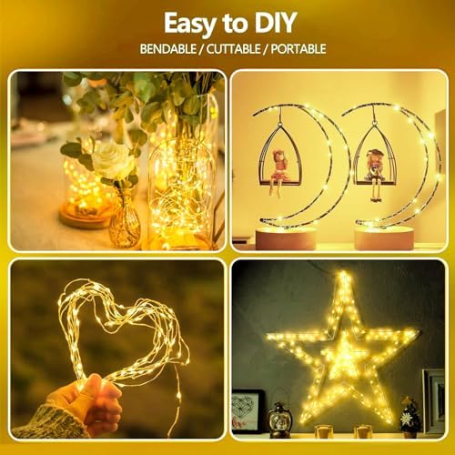 4 Pack Fairy Lights Battery Operated 16FT 50 LED String Lights Warm White - Image 4