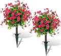 Artificial Shrubs for Outdoors 2‑Pack Rose Red Garden Yard by Unknown