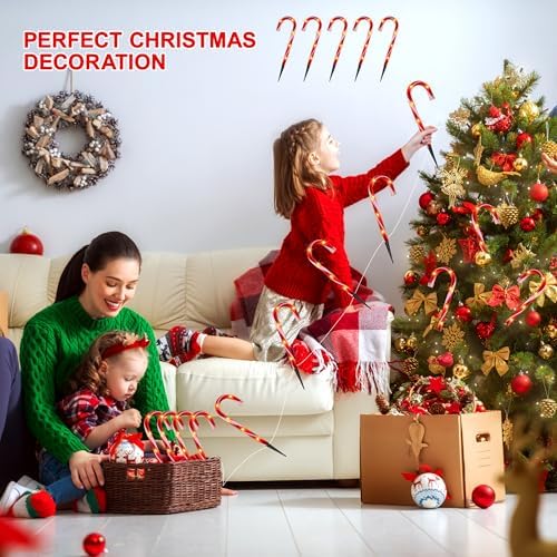 10 Pack Candy Cane Pathway Lights, Light Up Outdoor Christmas Decoration - Image 7