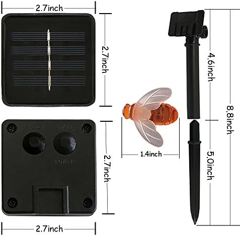 Solar String Lights 20LED Outdoor Waterproof Simulation Honey Bees Decor for Garden Xmas Decorations Warm White - Image 3