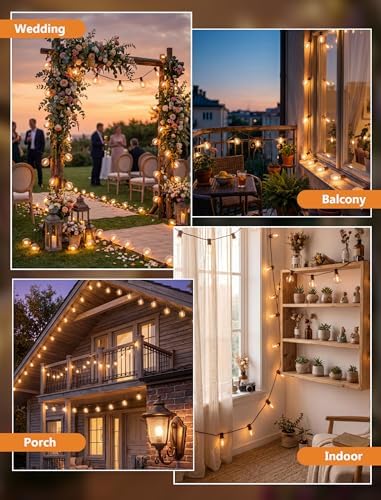 25FT LED G40 Outdoor String Lights with 25 Shatterproof Bulbs, Brown Wire - Image 5