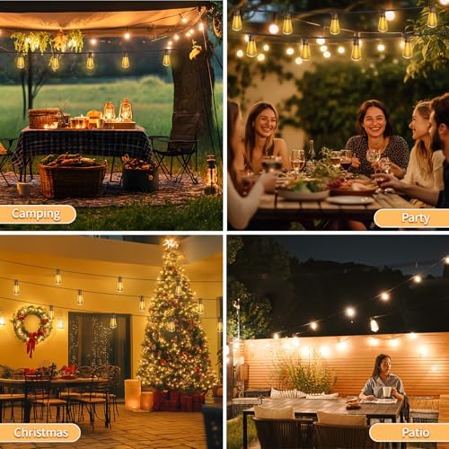 SANBEN Outdoor String Lights-50ft 25+1 ST38 Bulbs Patio Lights with Remote - Image 6