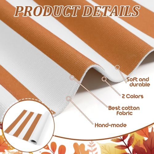 Honoson 2 Pcs Fall Football Doormat, Orange White Striped Coir Door Mat - Image 4