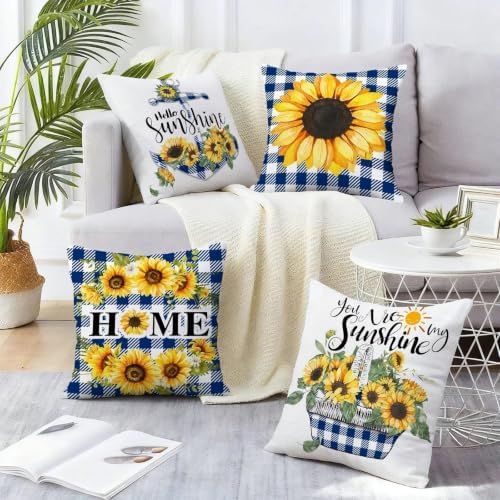 pinata Throw Pillow Covers 18x18, Sunflower Decor, Outdoor Pillow Covers - Image 2