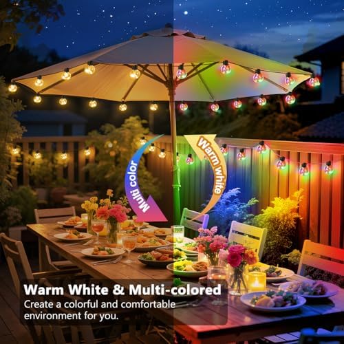 30ft Outdoor String Lights Battery Operated,20 G40 LED Patio Bulbs - Image 2