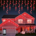 300 LED Red Icicle Lights,33FT Christmas Lights Outdoor by Qunlight