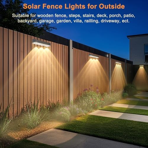 Solar Fence Lights 12 Pack, RGB & Warm White & Cool White & 12 Modes - Image 6