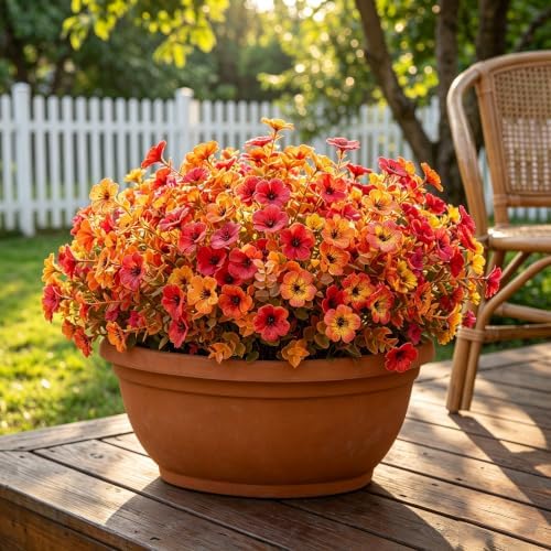 12 Bundles Artificial Fall Flowers Outdoor UV Resistant Autumn Decor - Image 4