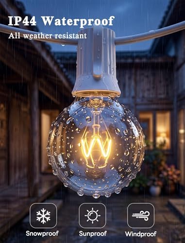 Outdoor String Light, 100Ft Waterproof Patio Lights with 105 Glass Bulbs - Image 3