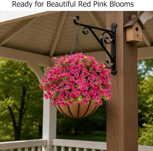 AXYLEX Artificial Flowers for Outdoors, 16 Bundles Fake Plants (Red) - Image 6