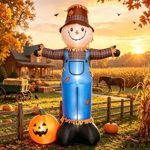 8FT Fall Thanksgiving Inflatables Scarecrow Decorations Outdoor by Unknown